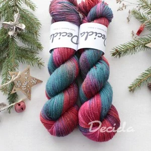 "Holly Jolly" - 100g Merino sw/Nylon/Zlatá stellina 400m