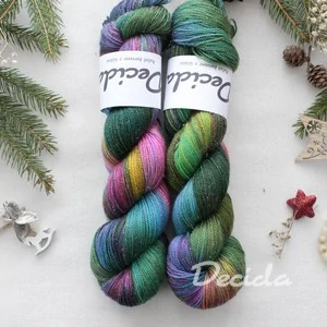 "Vánoční pohádka" - 100g Merino sw/Nylon/Zlatá stellina 400m