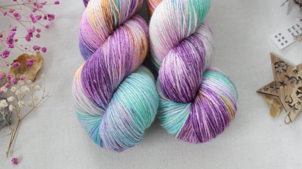 "Funny 2" - EXTRA Merino sw/polyamid/Lurex 400m/100g