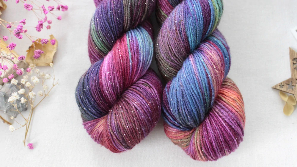 "Anika 2" - EXTRA Merino sw/polyamid/Lurex 400m/100g