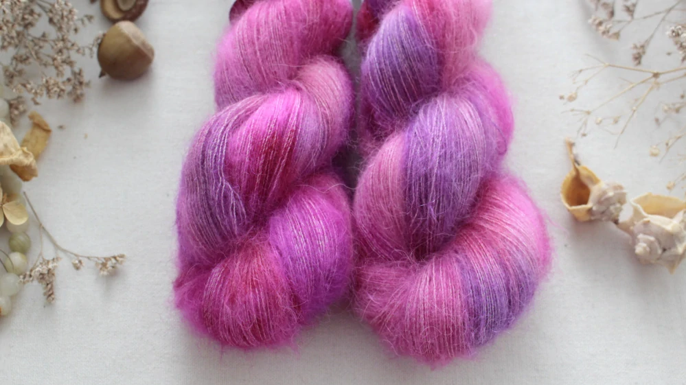 "Pinkí" - 43% bavlna 34% super kid mohér 23% baby alpaka 550m/50g