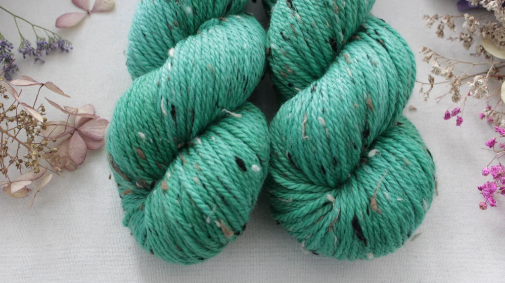 "Smaragdíky" - merino a Donegal neps ARAN 166m/100g