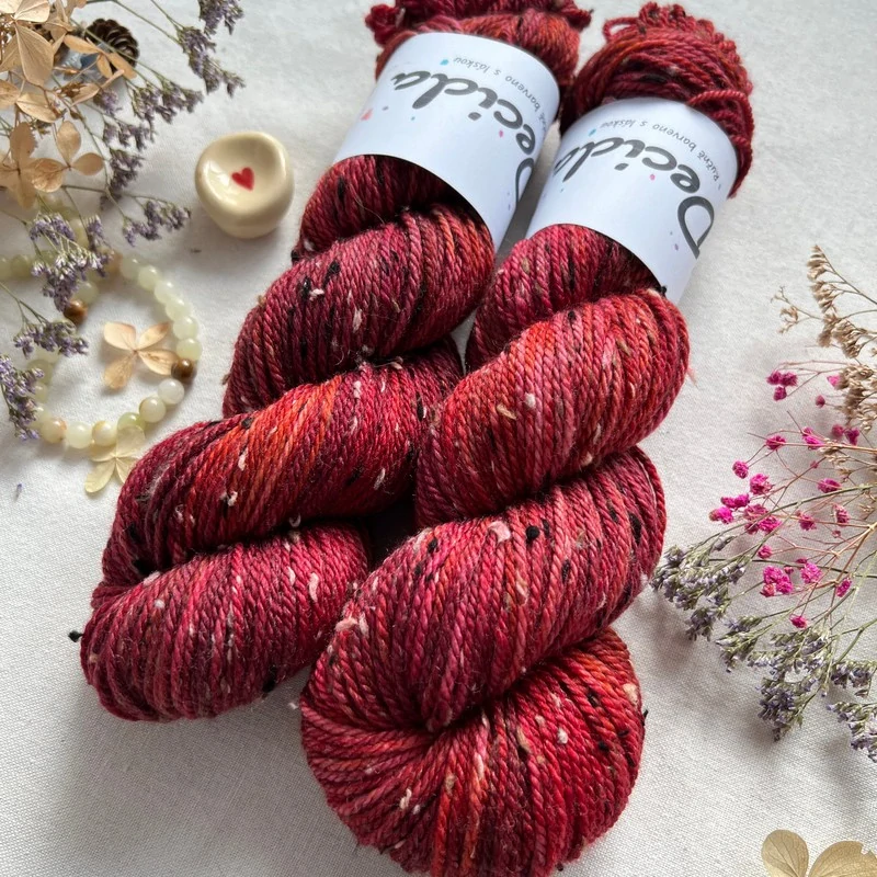 "Autumn Garnet" - merino a Donegal neps ARAN 166m/100g