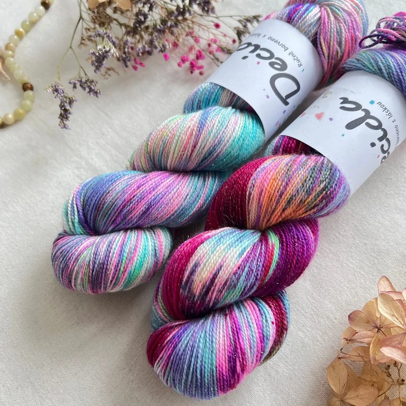 "Výprodejový set 200g" - Merino sw/Nylon/Zlatá stellina 400m