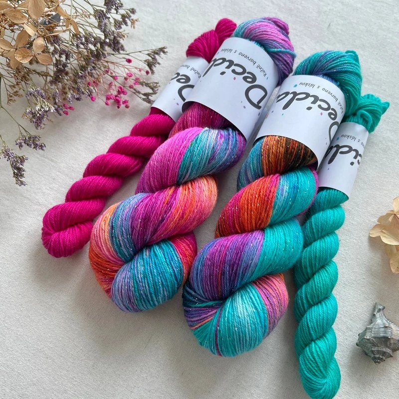 "Výprodejový set 3 -240g" - EXTRA Merino sw/polyamid/Lurex 400m/100g