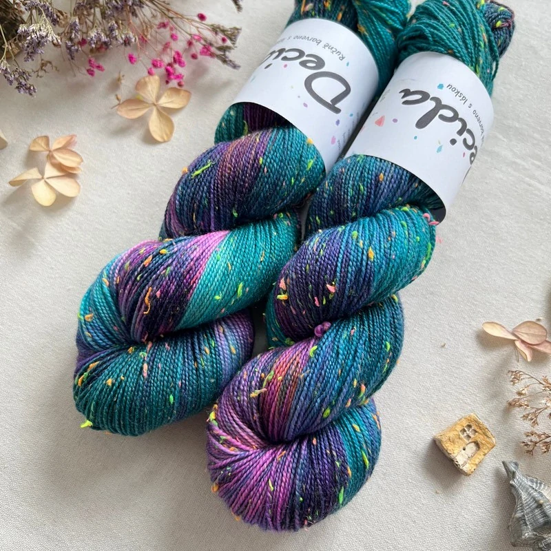 "Teal love 5" - merino a Donegal neps 400m