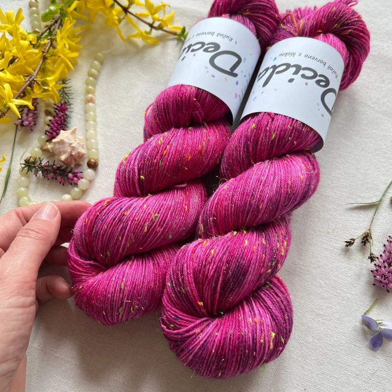 "Pink Party" - 80% merino sw 10% donegal 10% stelina 400m/100g