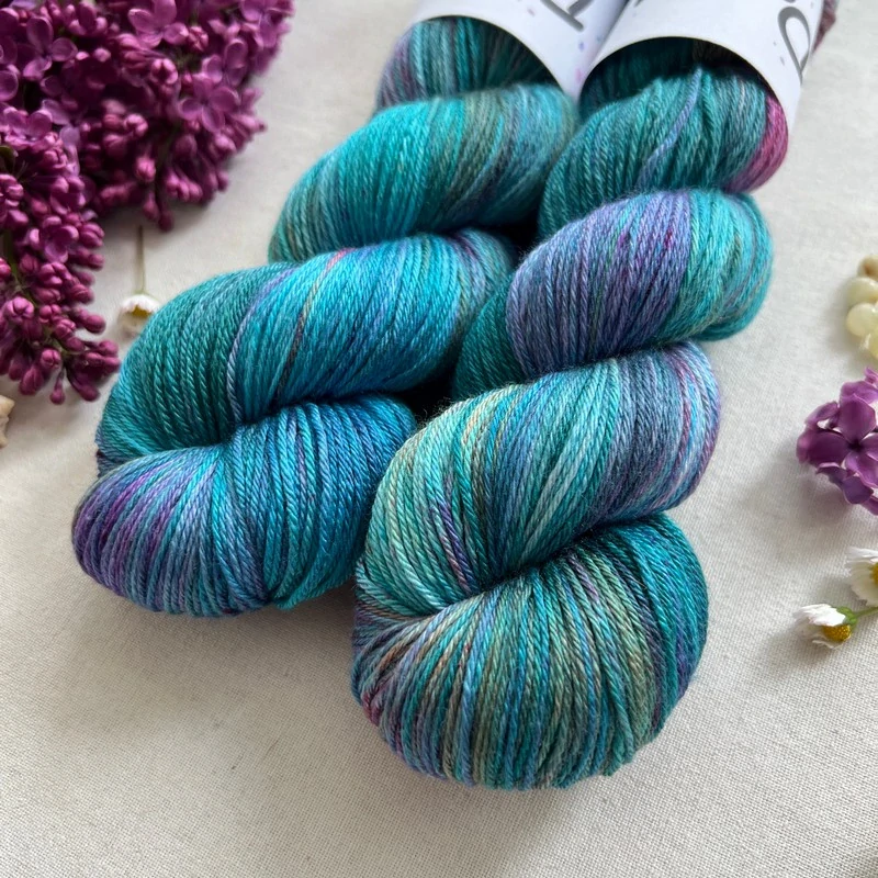 "Teal Muse" - merino sw/hedvábí 50/50 400m