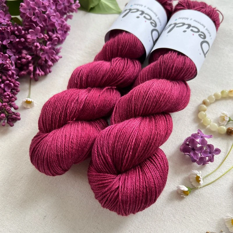 "Bordeaux Muse" - merino sw/hedvábí 50/50 400m