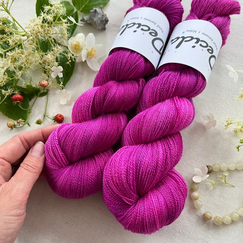 "Pink Rhapsody" merino/hedvábí 50/50 800m