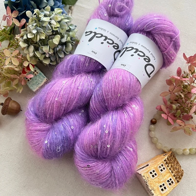 "Elvia" - 34% superkid mohér 11% hedvábí 41% nylon 14% polyester 390m/100g