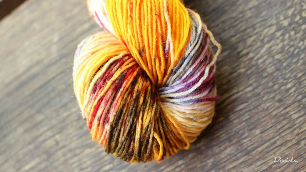 "Probarvená mandarinka"  extra MERINO se sw 3mm
