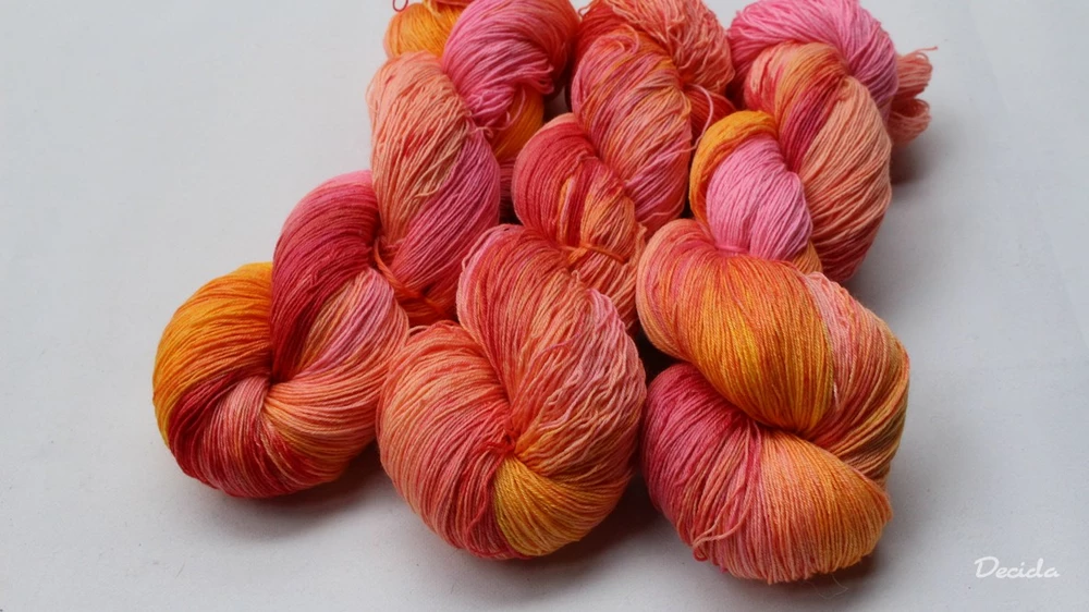 "Meruňky, jahůdky" Merino/hedvábí 2mm