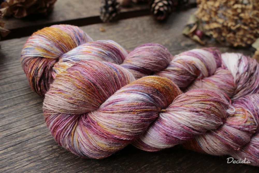 "Koření tmavší" merino/hedvábí 2mm