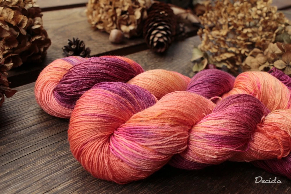 "Losos a maliny" merino/hedvábí 2mm