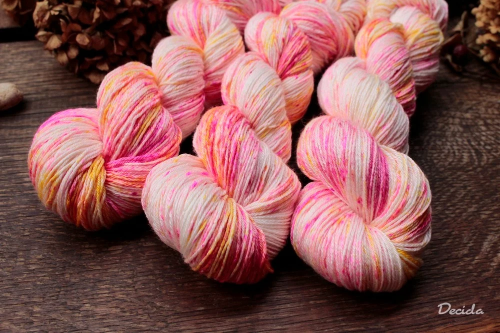 "Sluneční paprsky" - merino/hedvábí 50/50