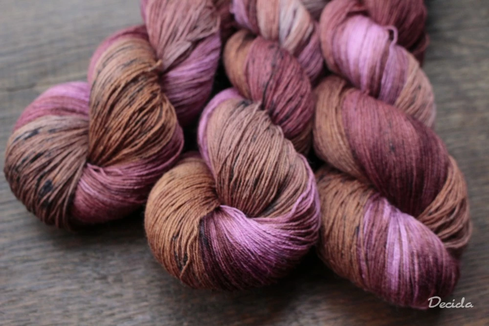 "Čokoládovokaramelová" merino/hedvábí 2mm