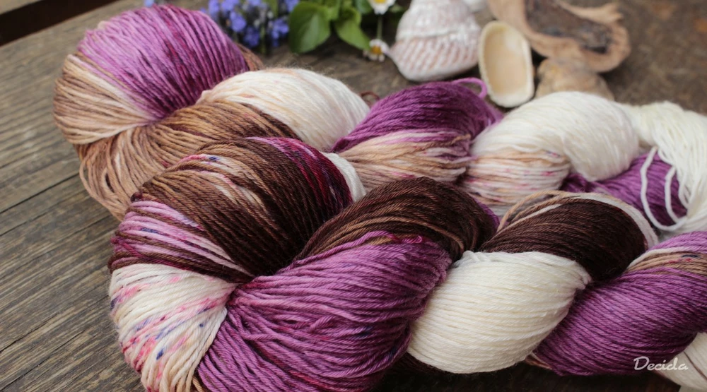 "Burgundy a smetana" - extra MERINO se sw 3mm