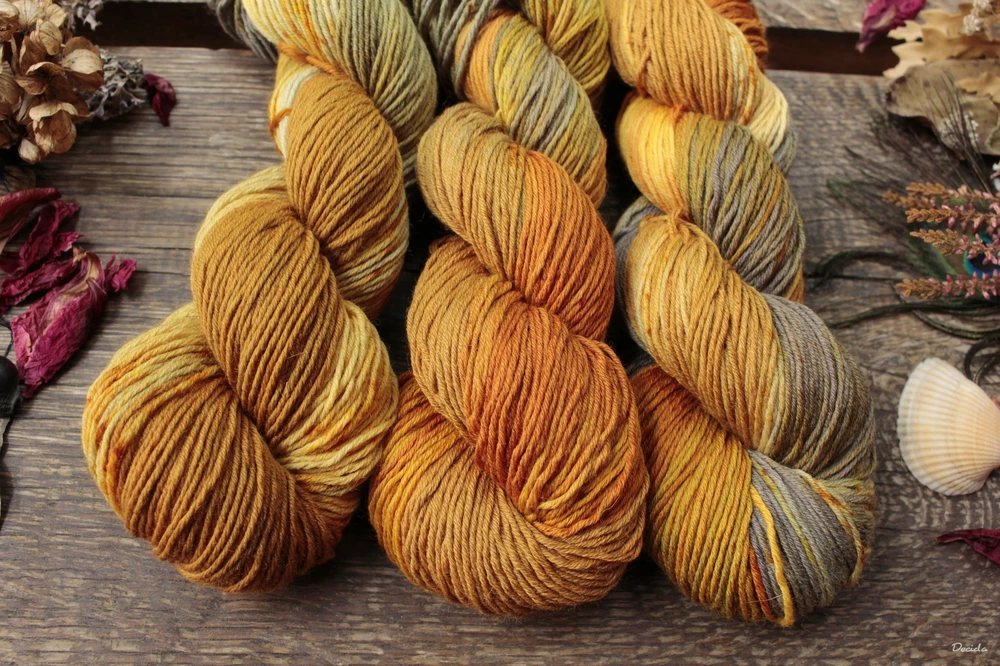 "Vzácné koření 2 - tmavší" Merino/hedvábí 4mm