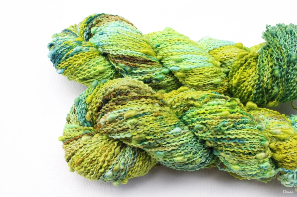 "Green peas" - efektní merino SLUB