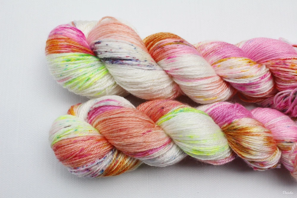 "Pink-orange passion" Novinka Merino/tencel 333m