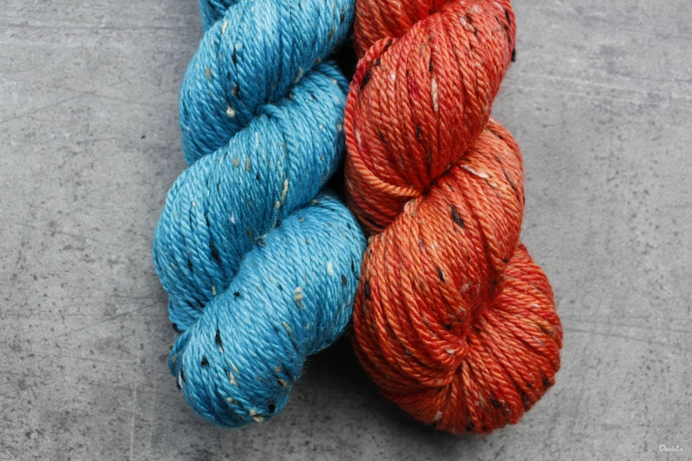 "Arwin 2" - merino a Donegal neps ARAN 166m/100g