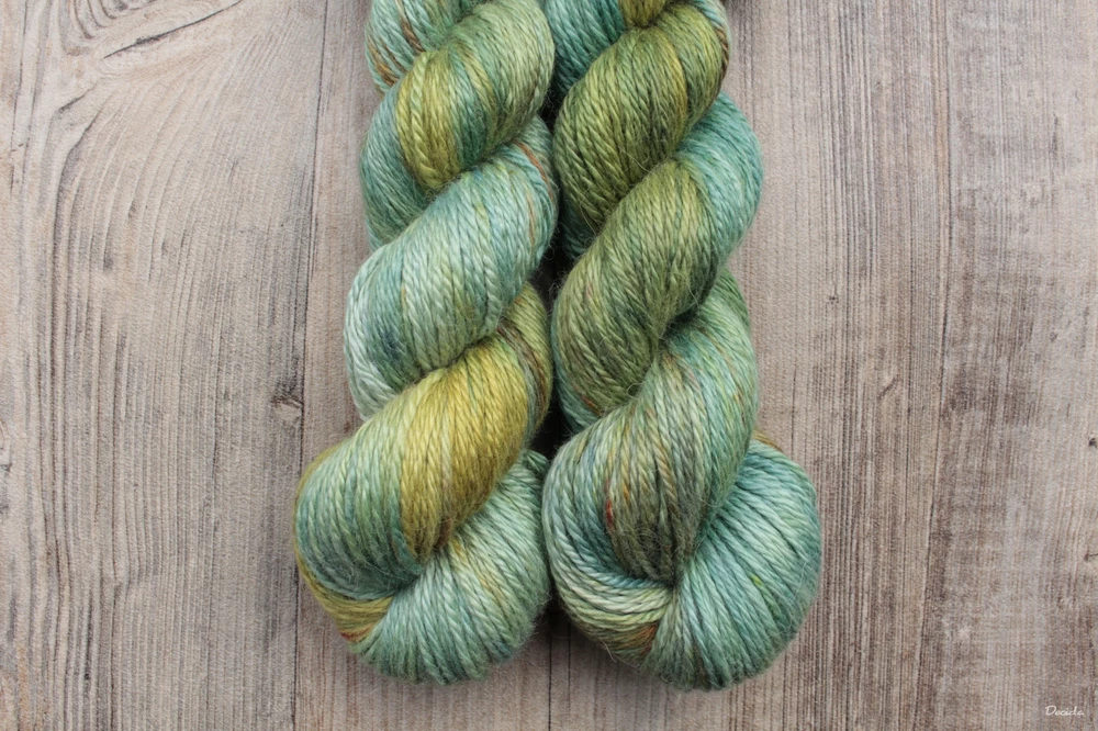 "Green peas" 70%alpaka/10%kašmír/20%hedvábí