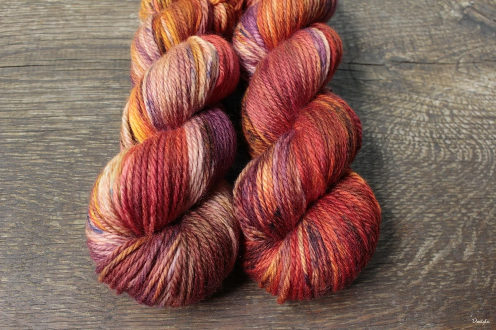 "Burning Orange" - merino/kašmír/nylon ARAN 166m/100g