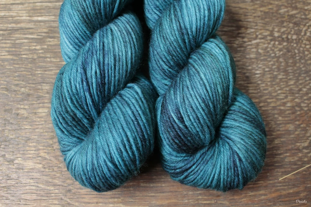 "Tealblue" - Merino sw/polyamid 4,5mm