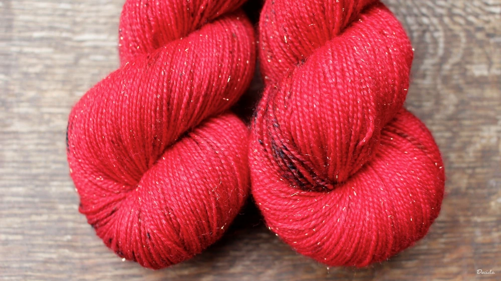 "Fire" - 100g Merino sw/Nylon/Zlatá nitka 400m