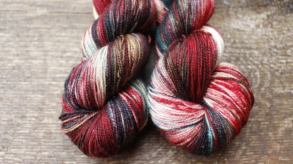 "Christmas carol" - 100g Merino sw/Nylon/Zlatá nitka 400m