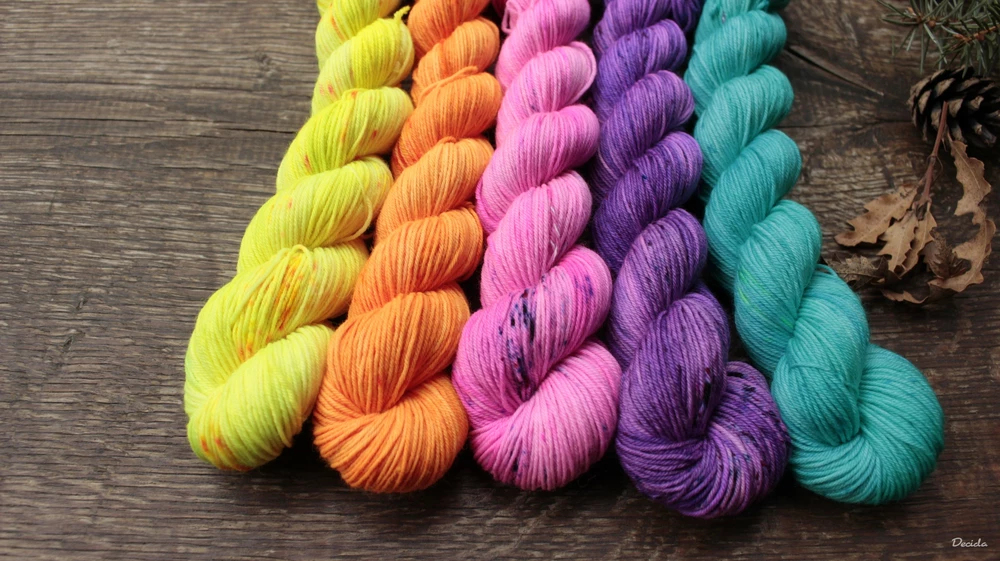 Set "Neon"- 5x 50g merino sw 400m/100g