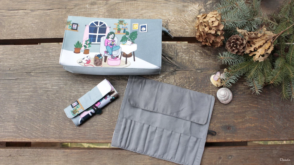 Pouzdro na pletení Knit pro + 2 pouzdra na pomůcky