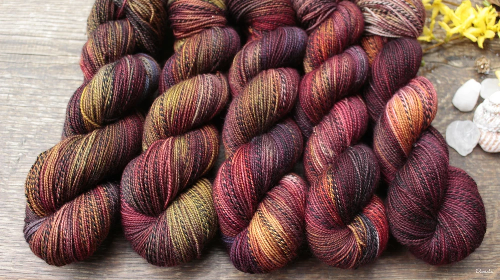 "Oheň" - ZEBRA Merino sw/nylon 365m/100g