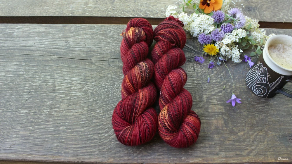 "Ohnivá" - ZEBRA Merino sw/nylon 365m/100g