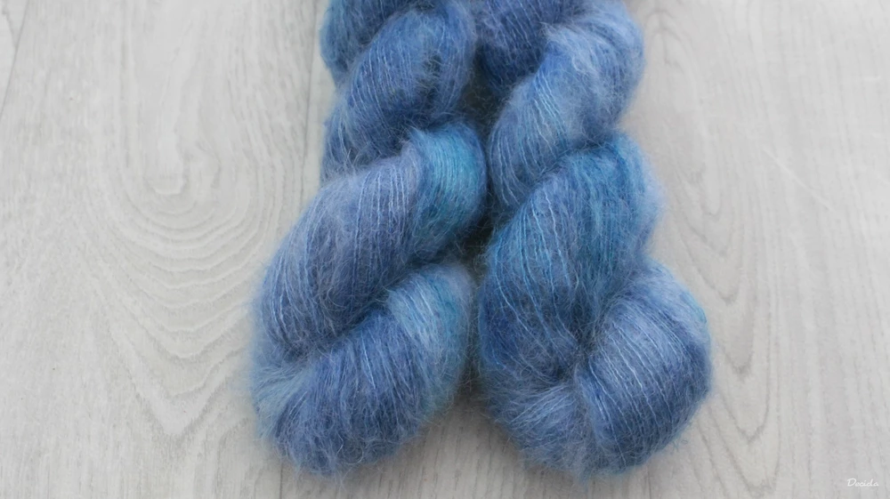"Blueee" - 72%mohér/28%hedvábí 50g