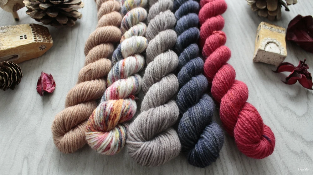 "Minis set 13" 5x20g - EXTRA Merino sw/polyamid 365m/100g