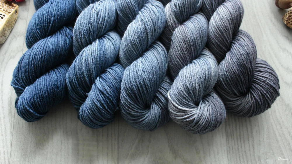 Fade set "Modrošedý" 500g - extra MERINO se sw 4mm