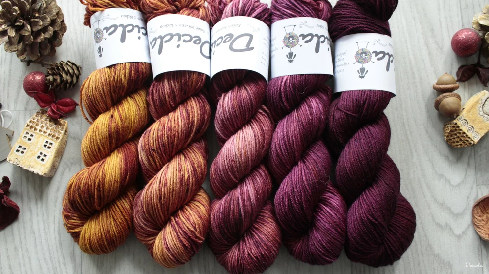 Fade set "Gold Burgundy" 500g - extra MERINO se sw 4mm