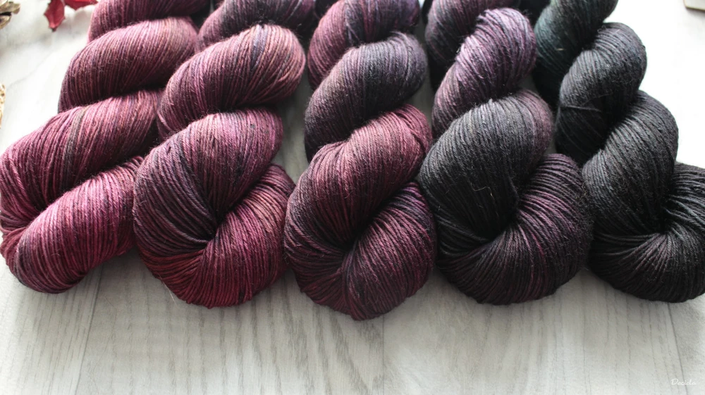 Fade set "Pinkburgundy Darkness" 500g-  extra MERINO se sw 3mm