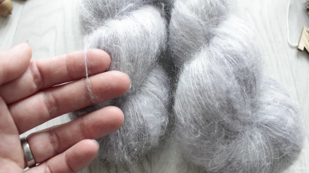 "Grey" - NOVINKA 75%mohér/25%hedvábí 50g 