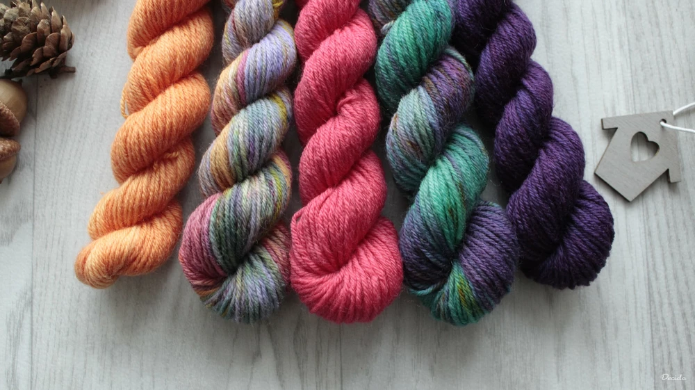 "Minis set 21" 5x20g - EXTRA Merino sw/polyamid 365m/100g