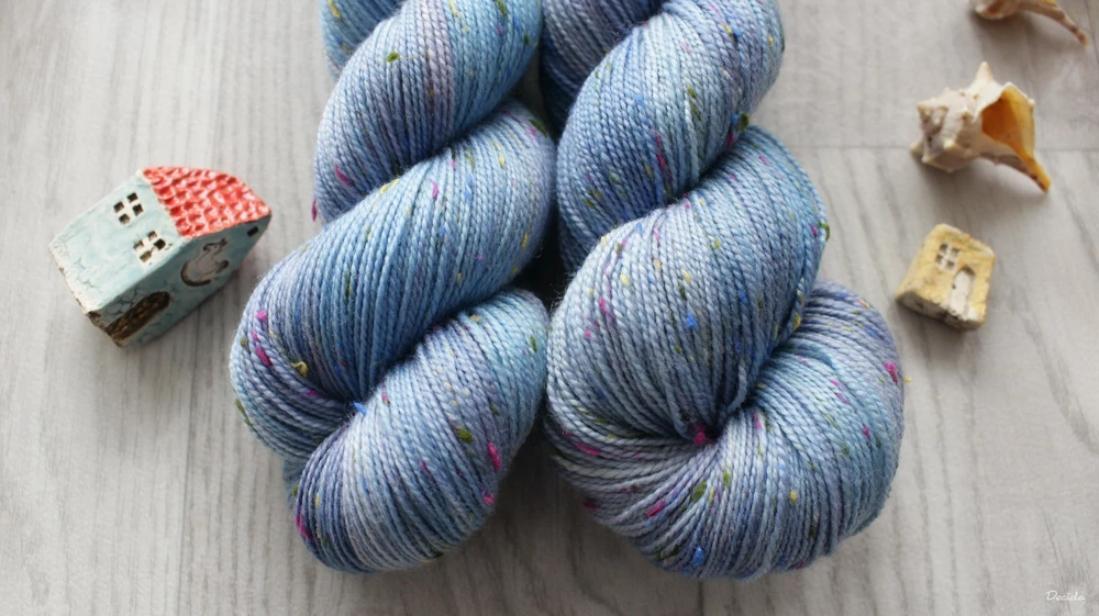 "Pacific" -  85% merino sw a 15% donegal nopky barevné