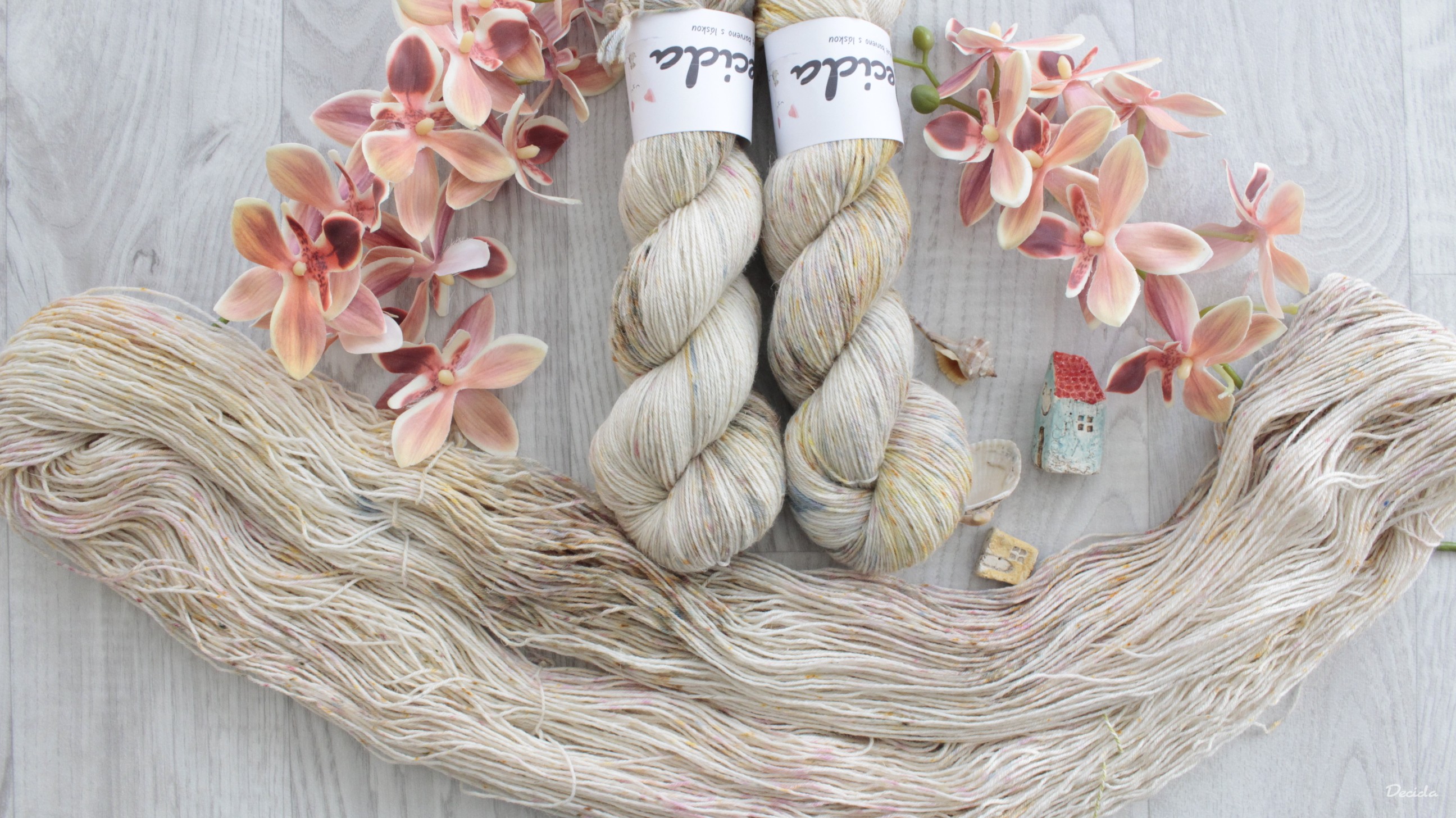 "Koření" - 80% Merino Easywash/20% Len 400m/100g