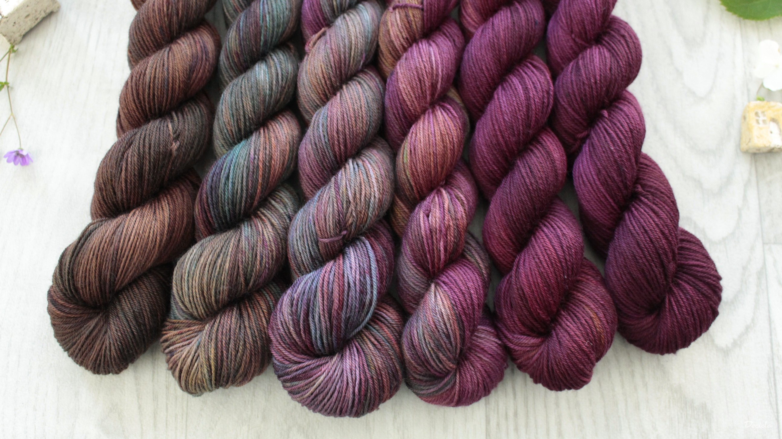 Fade set "Višně v čokoládě"- 6x 50g merino sw 400m/100g