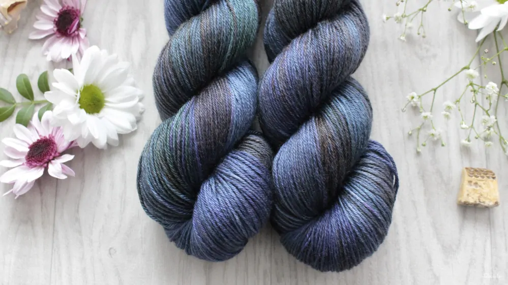 "Blue Night" - merino sw/hedvábí 50/50 400m