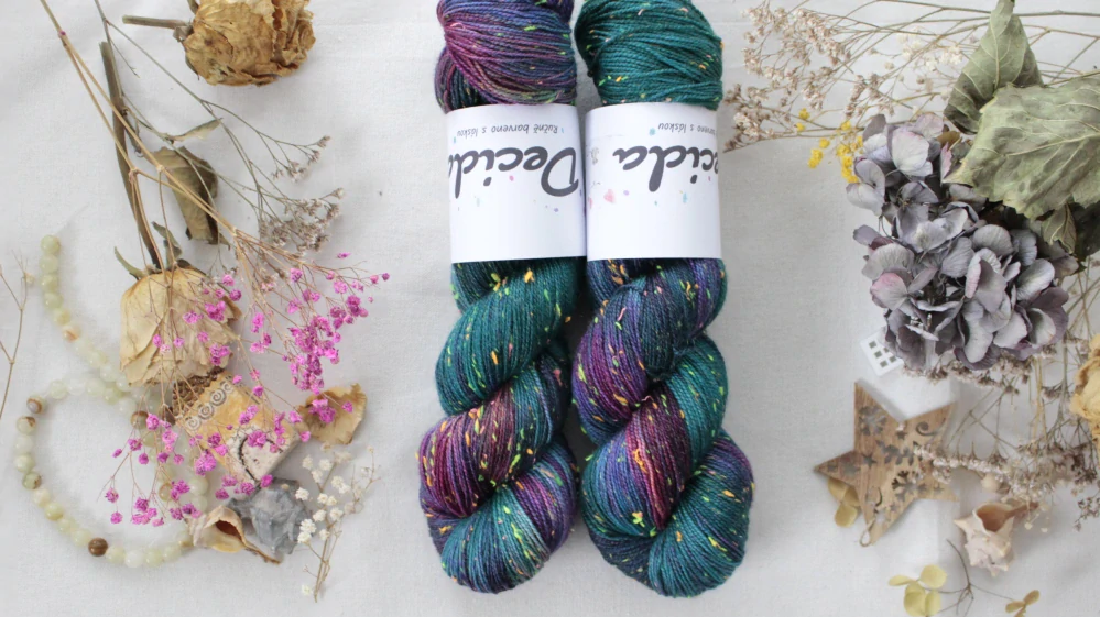 "Teal love 2" - merino a Donegal neps 400m