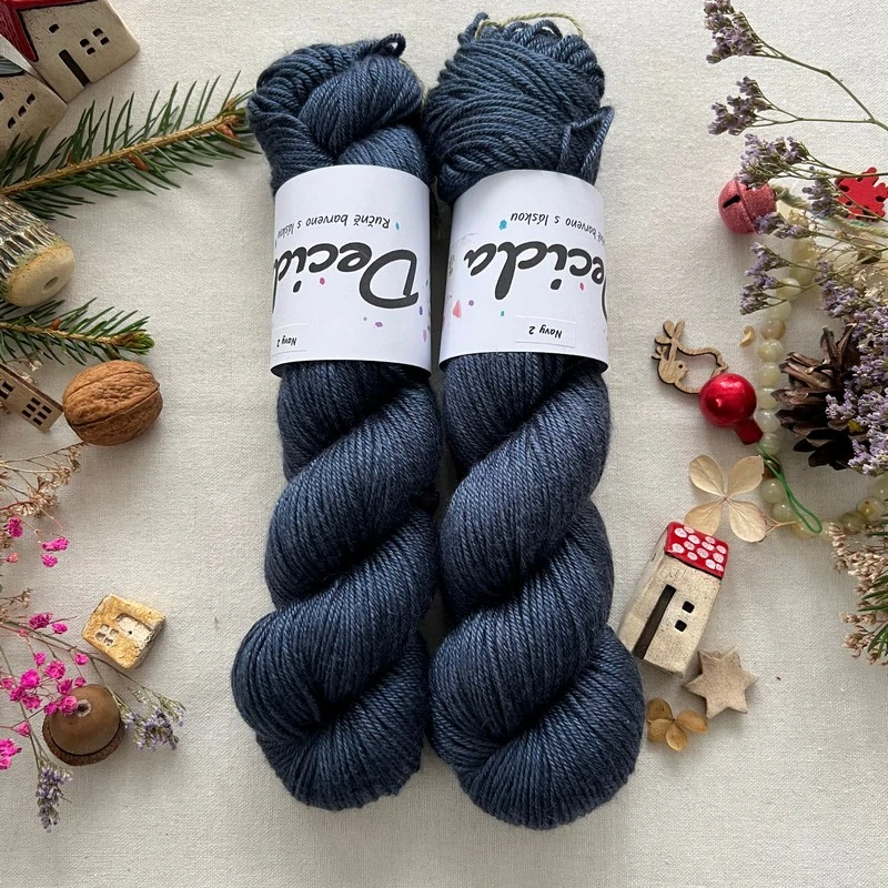 "Navy 2" merino/hedvábí 50/50 212m