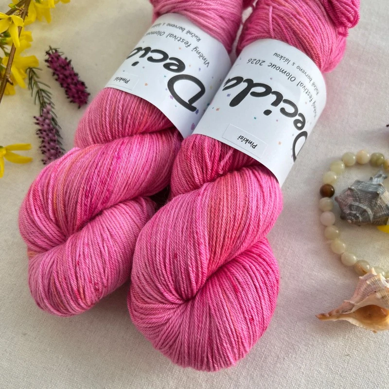 "Pinkísi" 75% merino 25% hedvábí 400m 