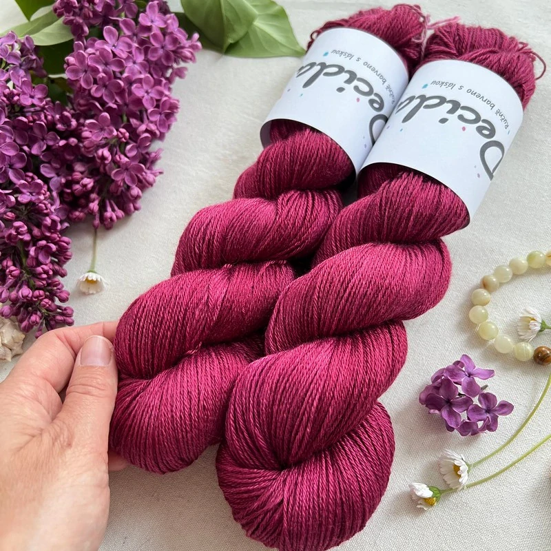 "Bordeaux Muse" - merino sw/hedvábí 50/50 400m